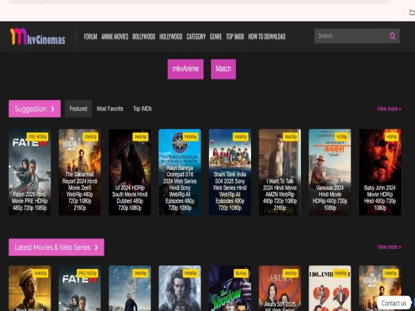 MKVCinemas 2025 – Download Hollywood, Bollywood & Anime Movies For Free