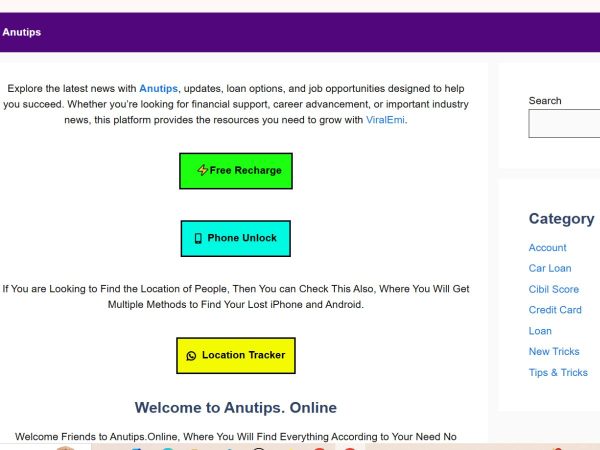 Anutips Online – Guide To Get Free Recharge And Online Tips & Tricks