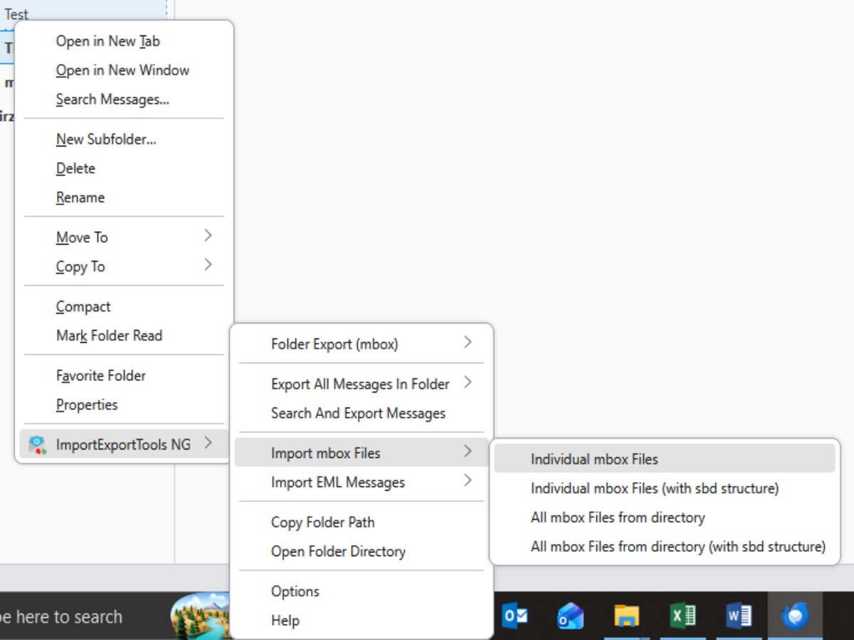 Import MBOX file