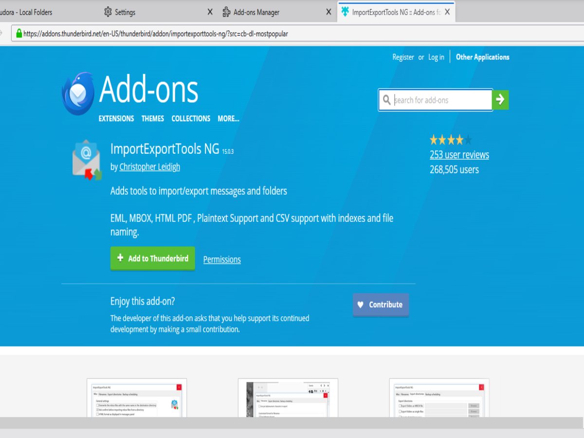 Install the ImportExportTools NG
