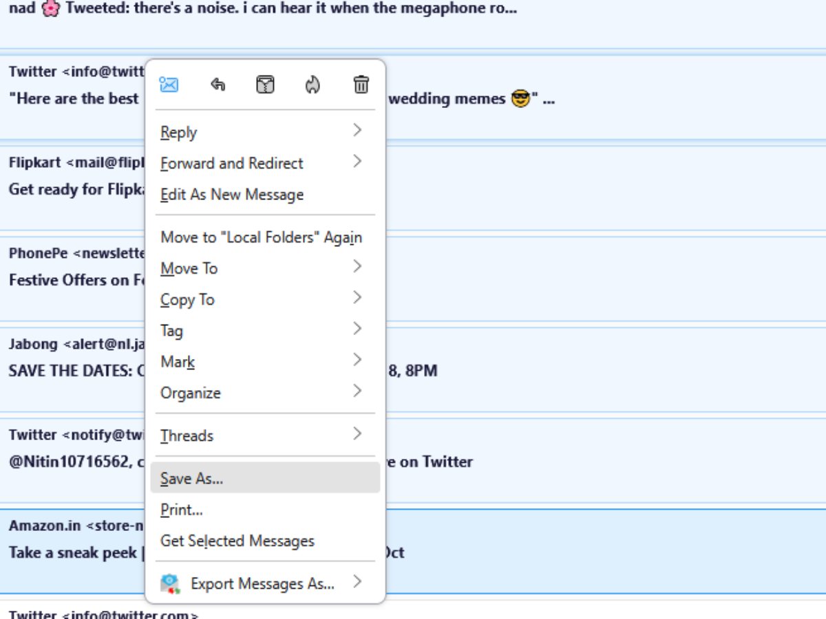 Save Emails as EML Files